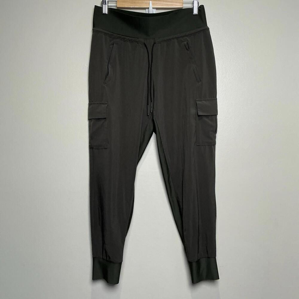 Athleta Women's Arbor Olive Green‎ Sutton Cargo Travel High Rise Joggers Size 8